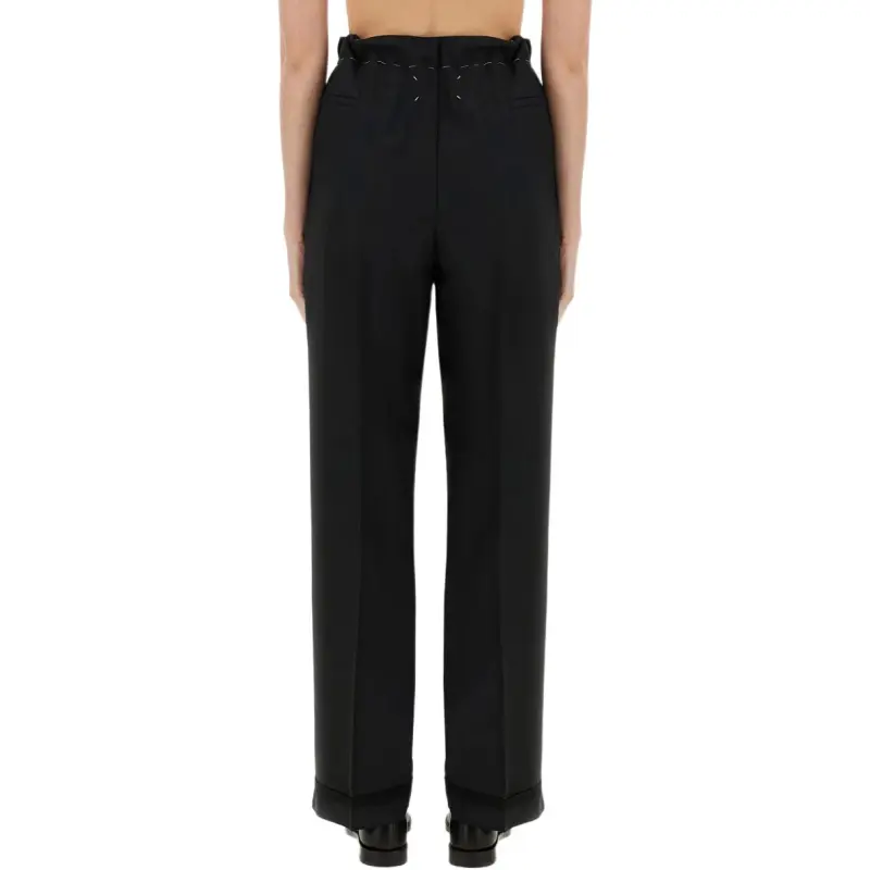 Maison Margiela Drawstring Pressed Crease Trousers-1