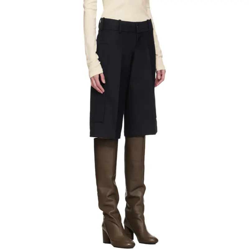 Fax Copy Express Cut out Waist Detailing Bermuda Shorts-2