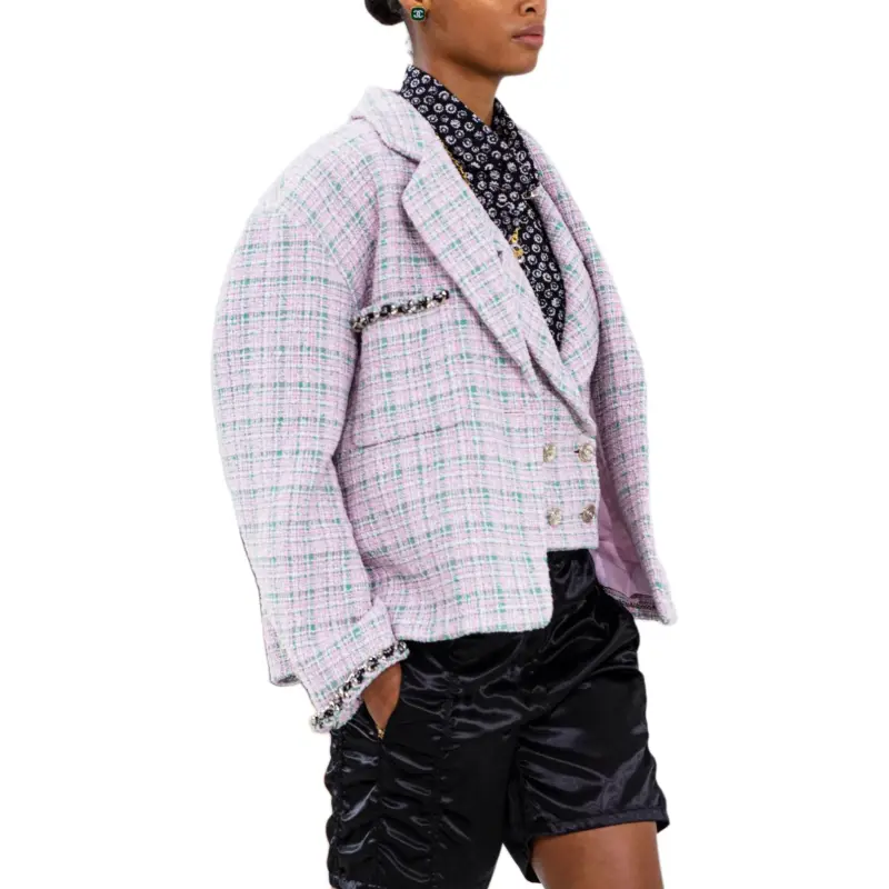 CHANEL Jackets Women's Pink/Green-4