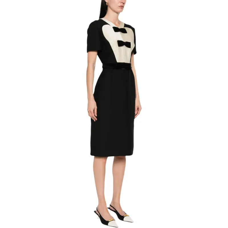 Valentino Short Sleeved Dress Women's Black-3