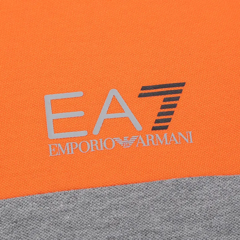 EMPORIO ARMANI Polo Shirts Men Orange Gray Multicolor-4