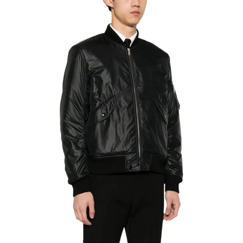 SAINT LAURENT Zip-Up Long-Sleeved Jacket-4