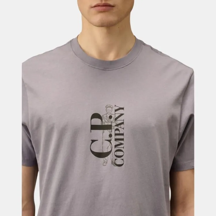 C.P.Company Logo print T shirt-4