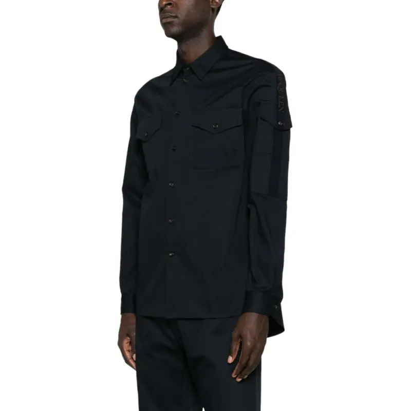 Alexander McQueen Logo Detailed Long Sleeved Shirt-4