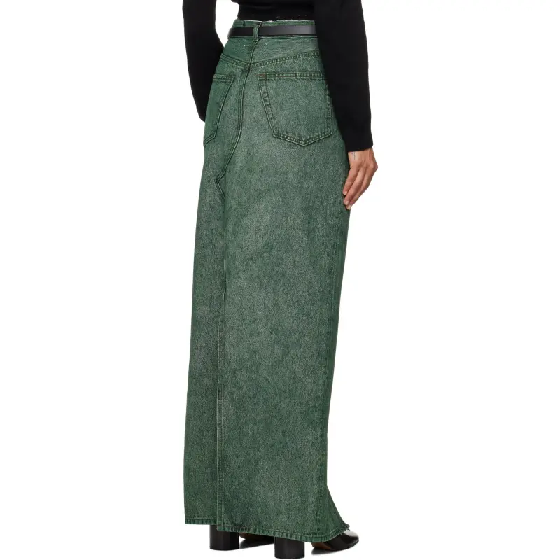 MM6 Maison Margiela Denim Long Skirt Women's Green-1