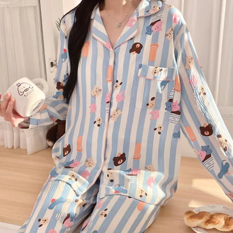 XIAFENYAN Pajama Set Women's Blue-2