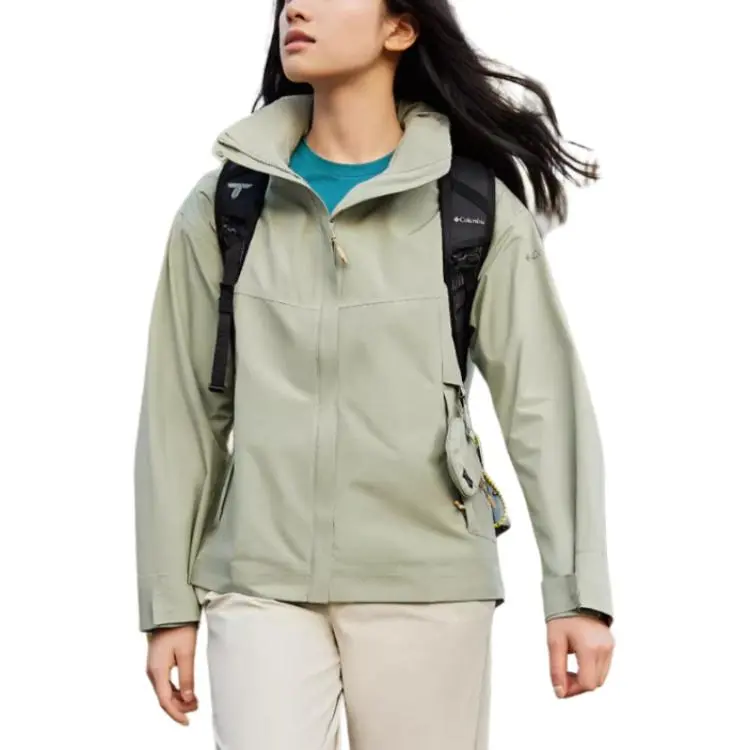 Columbia Transit SS25 Hiking Waterproof And Warm Windbreaker Jacket Women's Green-1