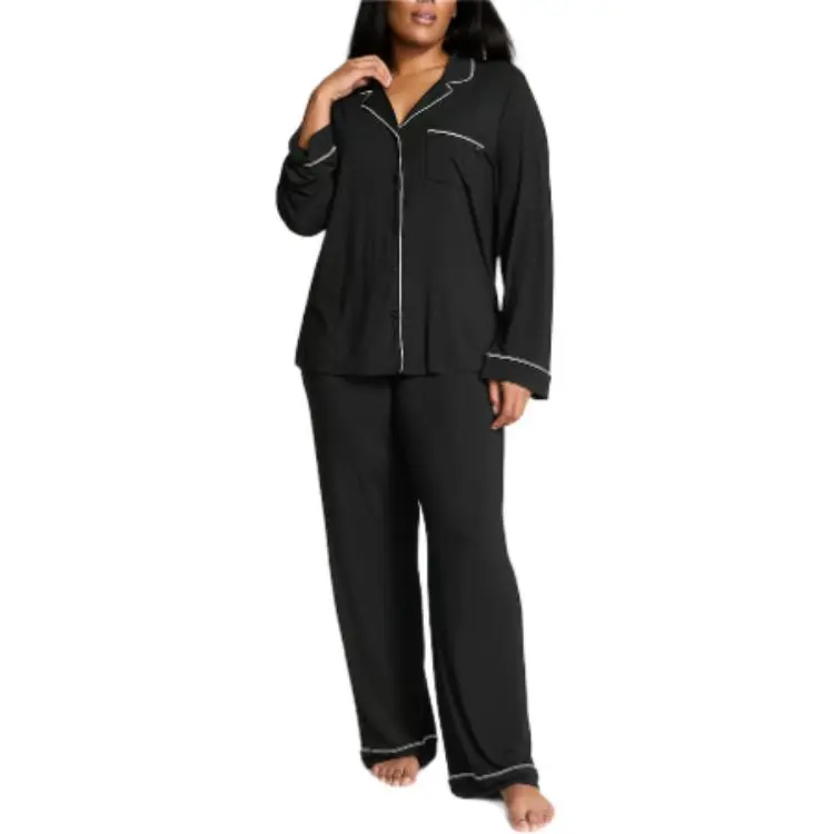Victoria's Secret Modal Long Pajama Set / BLACK Pajama Set Women's Black-2