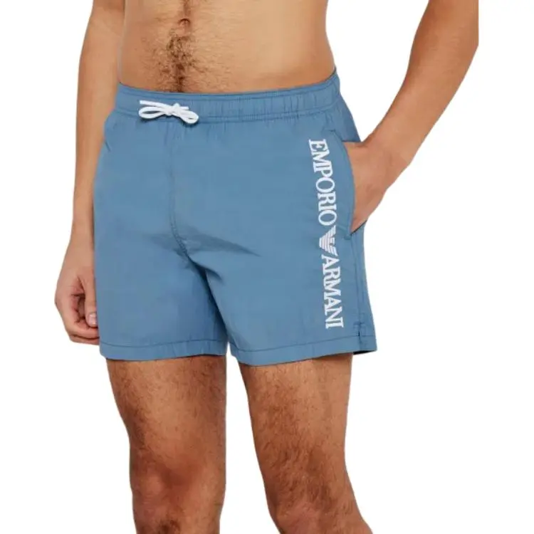 EMPORIO ARMANI Swim Shorts With Vertical Logo Embroidery-3