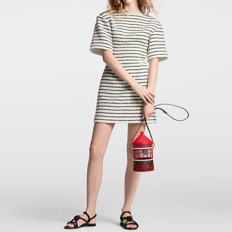 LOUIS VUITTON Phare Coated Canvas With Leather Bucket Bag, Shoulder Bag, Crossbody Bag Women's Red & Brown-2