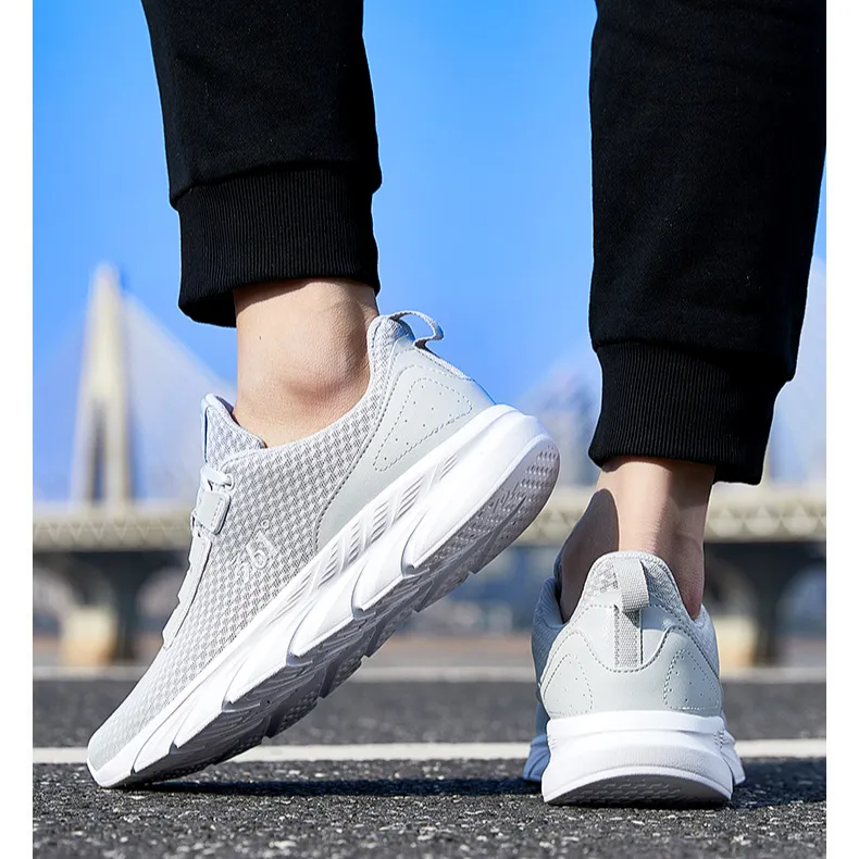 361° Anti-Slip And Wear-Resistant Breathable Running Shoes Men's Gray White-3