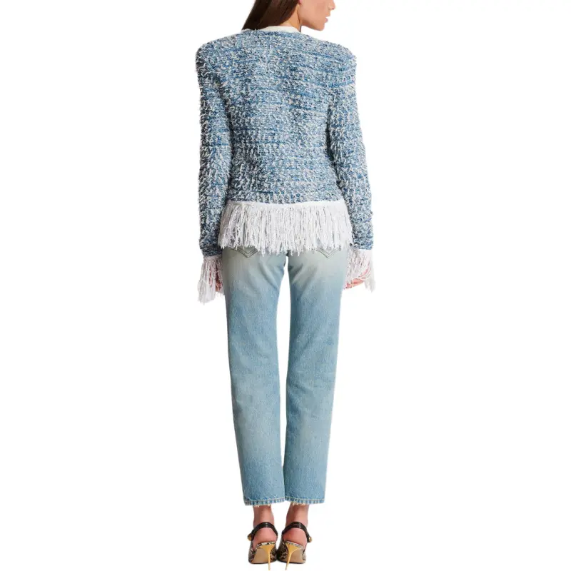 BALMAIN Tweed Denim Jacket-3