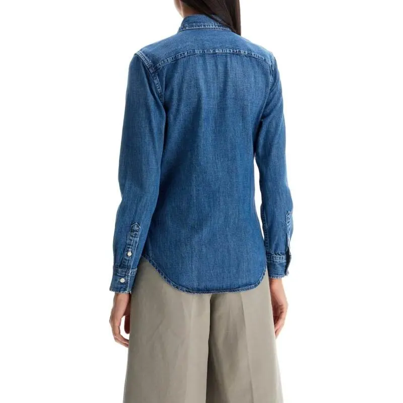 Polo Ralph Lauren Logo Embroidered Slim Fit Denim Shirt-4