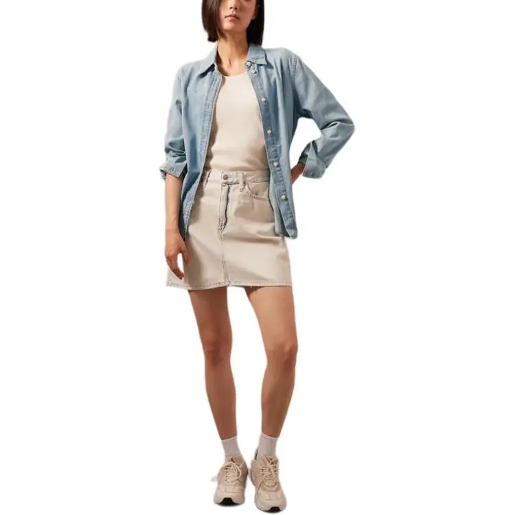 CALVIN KLEIN Denim Series Shirt Women's Blue-2