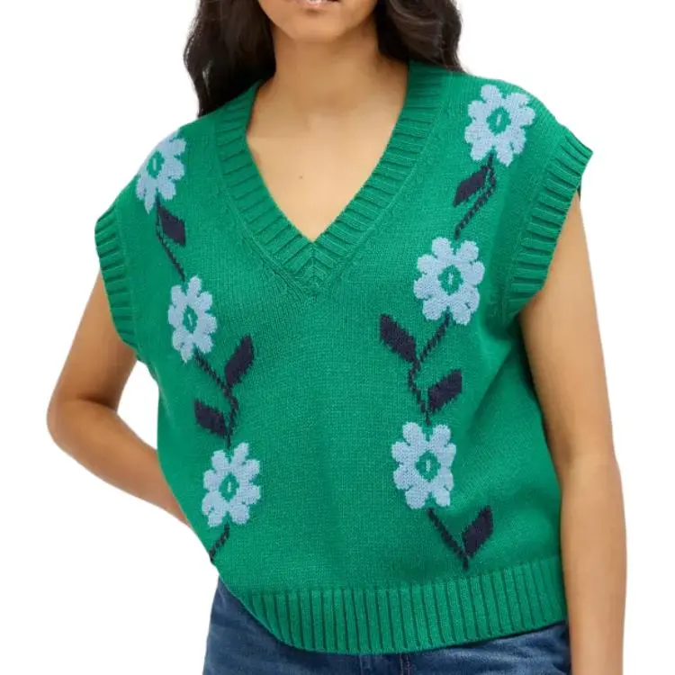 WEEKEND MaxMara V Neck Floral Patterned Vest-3