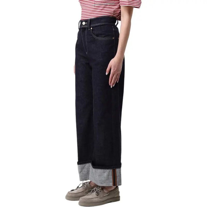 Brunello Cucinelli High Waisted Turn Up Brim Jeans-5