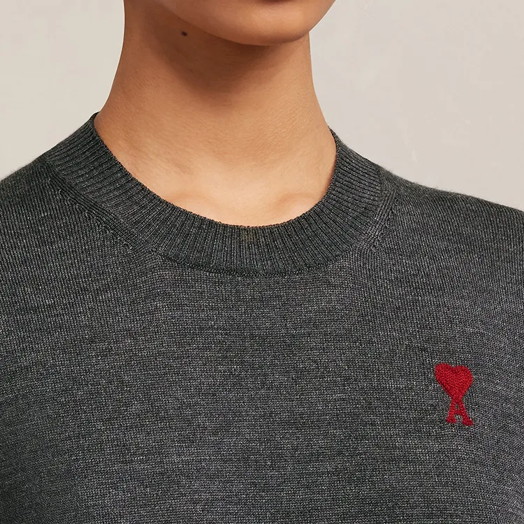AMIPARIS Paris Ami De Coeur Logo Embroidered Crewneck Knitted Jumper-4