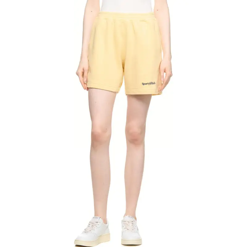 SPORTY & RICH Logo embroidered Gym Shorts-3