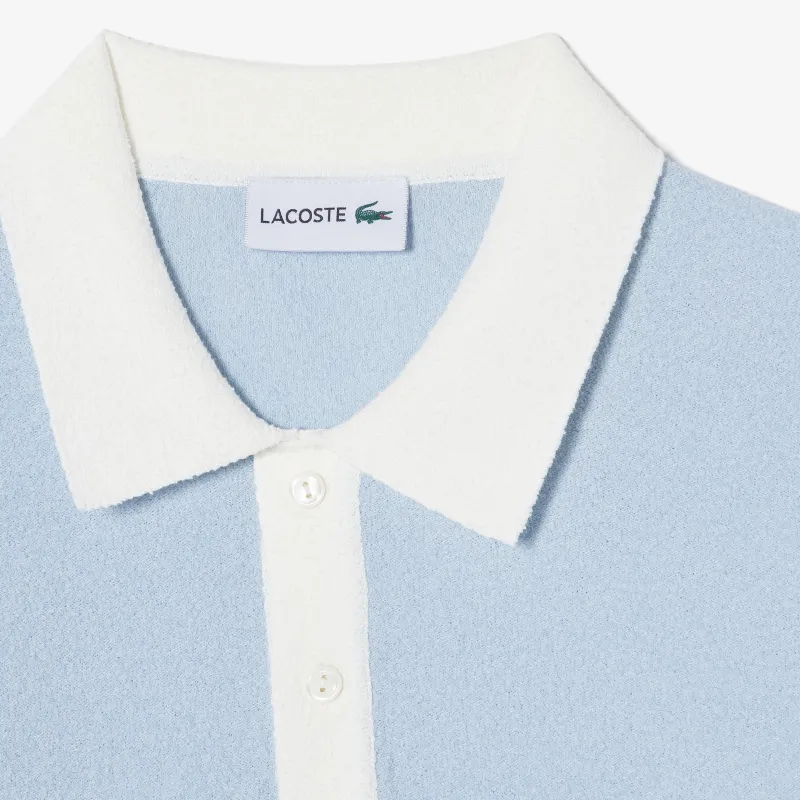 LACOSTE Logo appliqué Velvet Polo Shirt-1