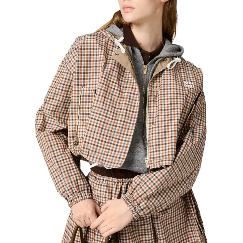 MIU MIU Vichy Check Drawstring Jacket-3