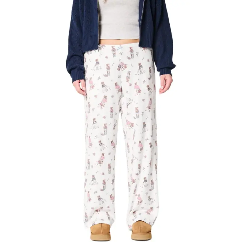 Hollister Pajama Pants Women's White-2