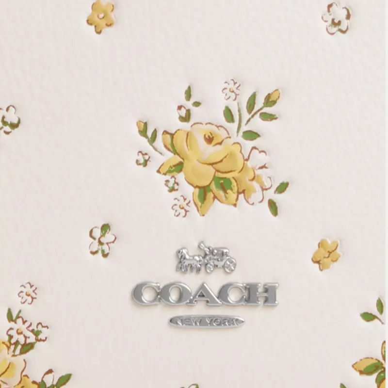 COACH Slim Crossbody Pebble Leather Shoulder Bag Trumpets Women's Yellow White-5