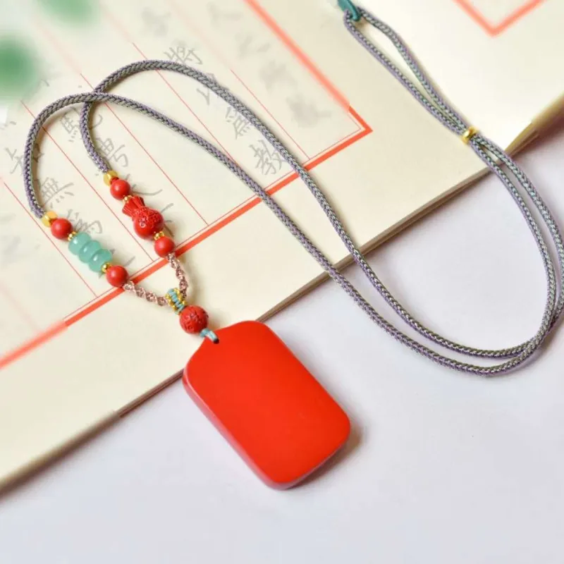 JUNWEN Cinnabar Necklaces Unisex-6