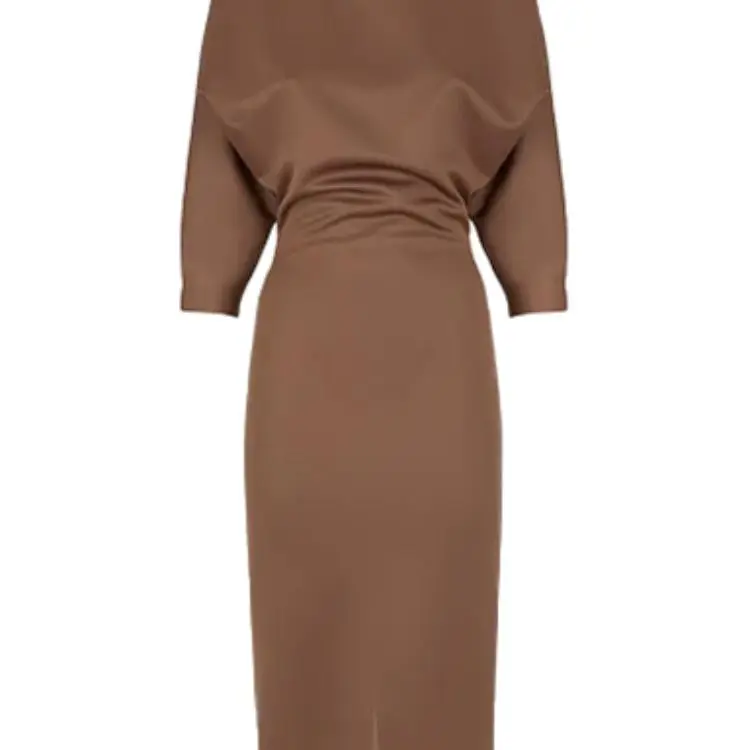 FENDI Long-Sleeved Dresses Women's Brown-4