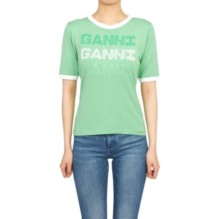 GANNI T Shirts Women's Green-4