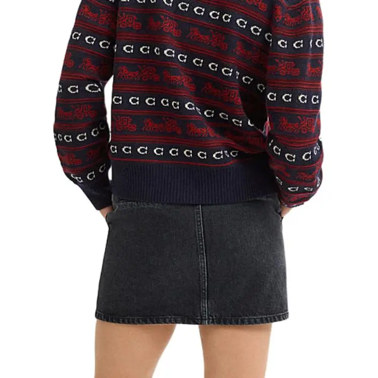 COACH FW24 Knitwear Women's Blue Red-4