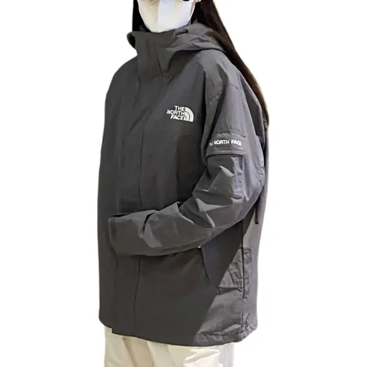 THE NORTH FACE Water Resistant Windproof Breathable Windbreaker Jacket Unisex Charcoal Gray-2