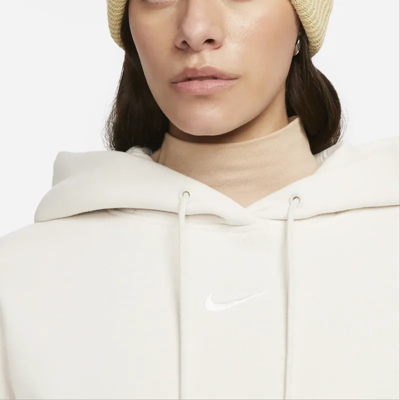 Nike Women's Phoenix Fleece Oversized Pullover Hoodie Light Orewood Brown/Sail-4