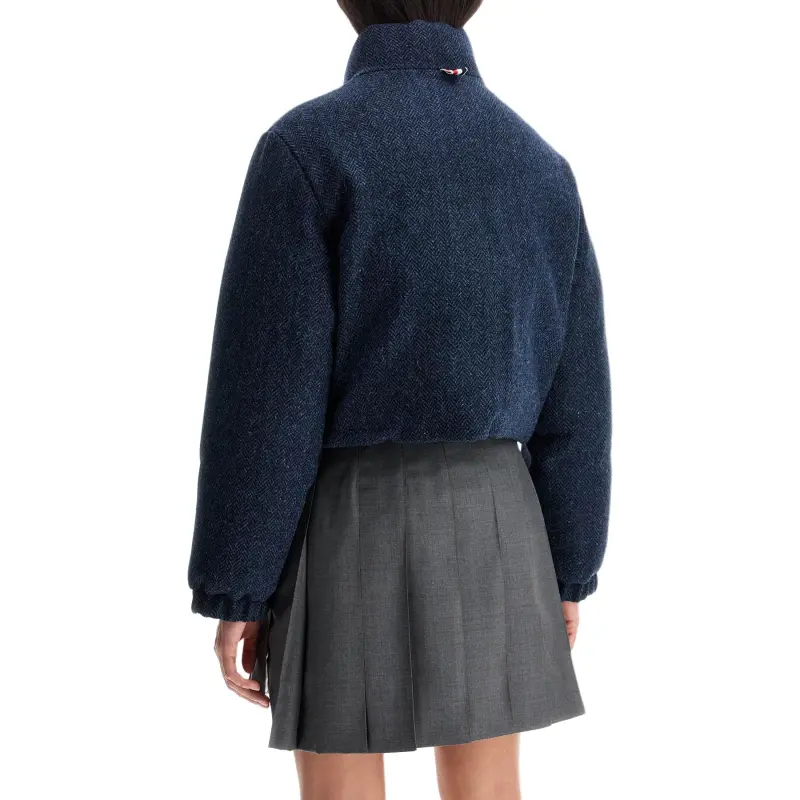 THOM BROWNE Herringbone Reversible Down Jacket-4