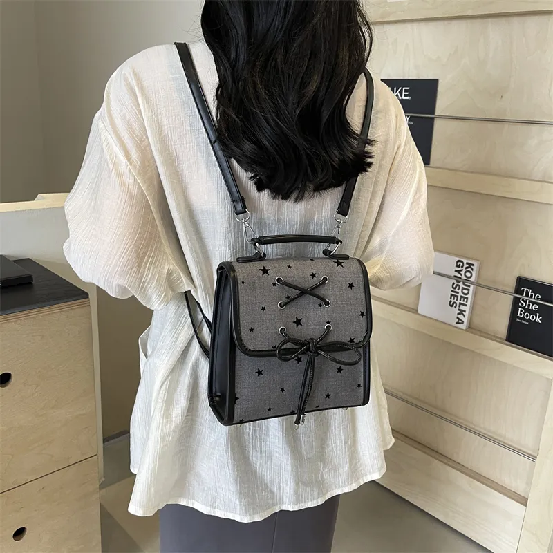 Worm's Home Nylon Fabric Backpack Regular Women's Multicolor-7