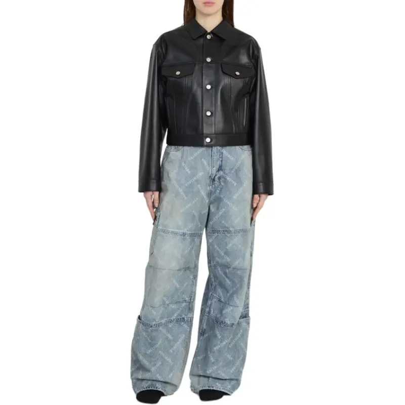 Balenciaga Single breasted Leather Jacket-2