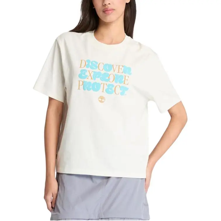 Timberland SS25 Regular T Shirt Women's Vintage White-2