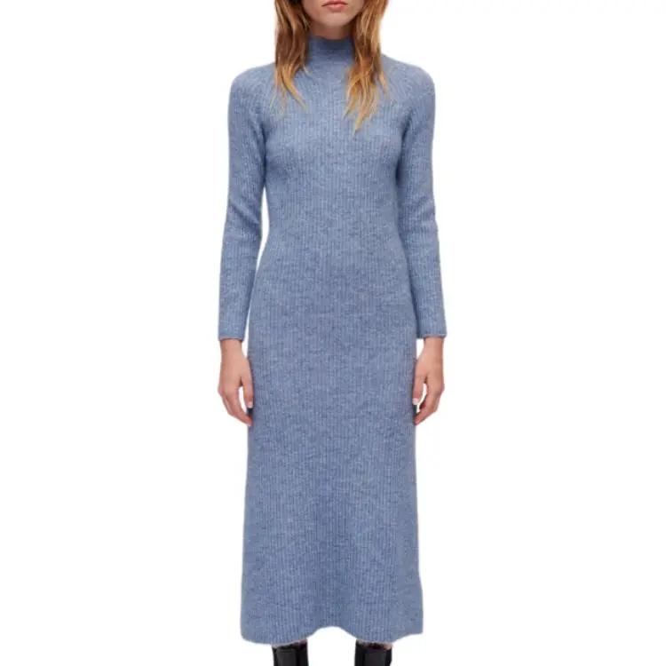 Maje Long Sleeved Dresses Women's Blue-1