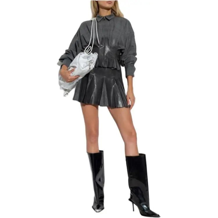 DIESEL O-Zirc Pleated Mini Skirt-4