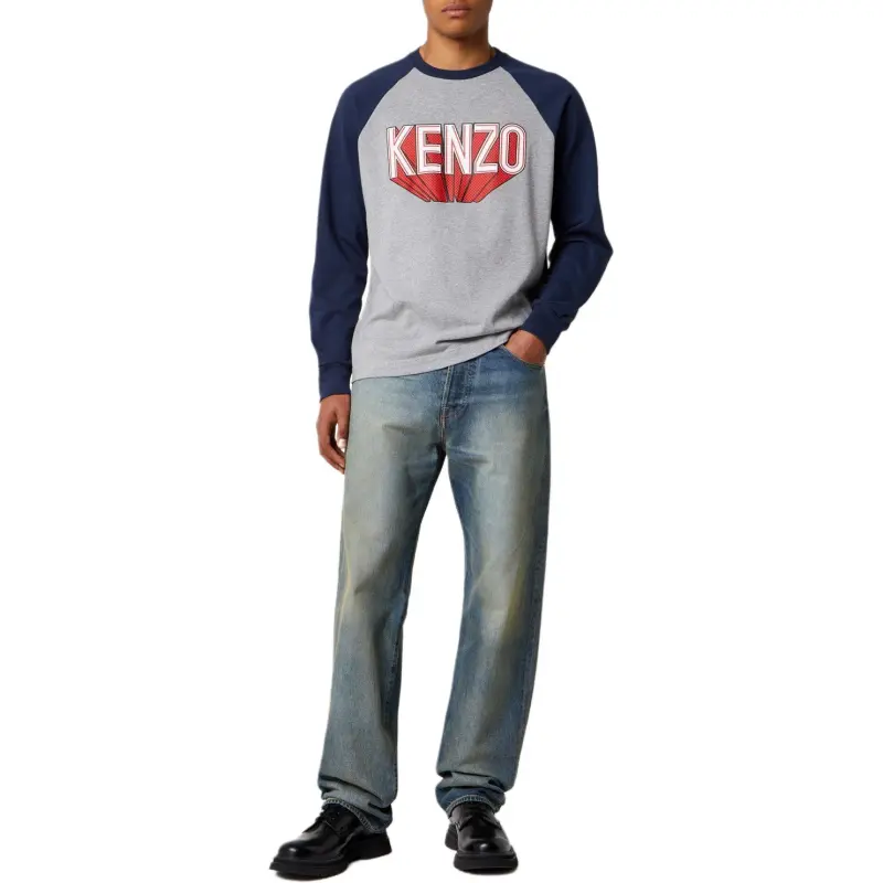 KENZO Logo Printed Long Sleeved T Shirt-5
