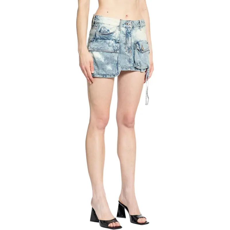 The Attico Fay Bleach wash Mini Skirt-3