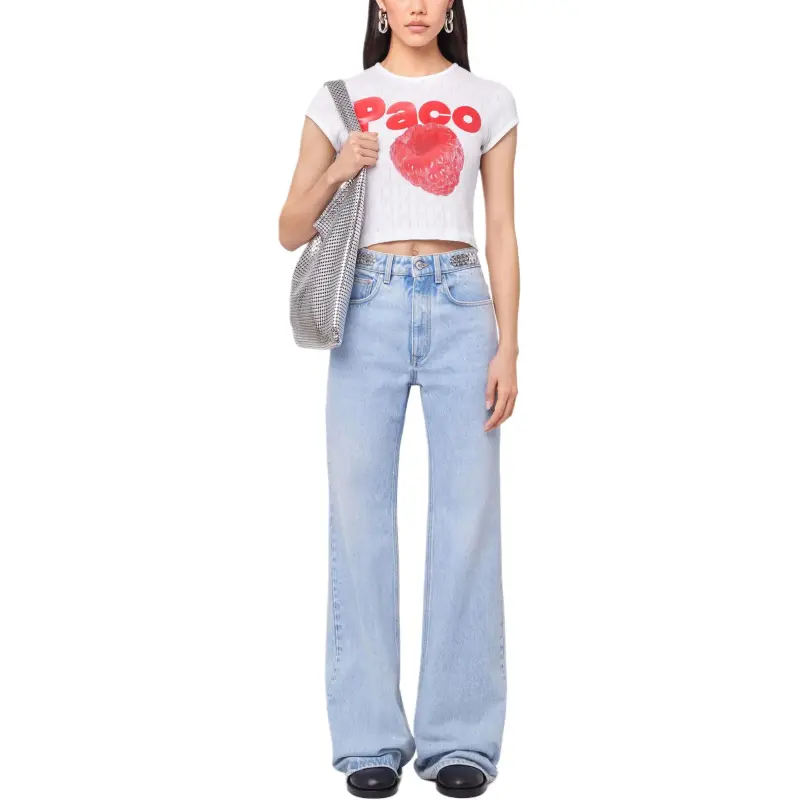 Rabanne Cropped T Shirt 'White'-3