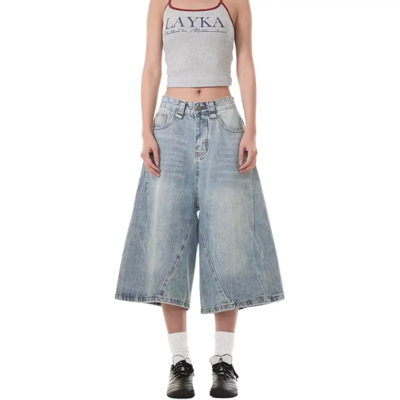VINMUK Denim Shorts Unisex Blue-4