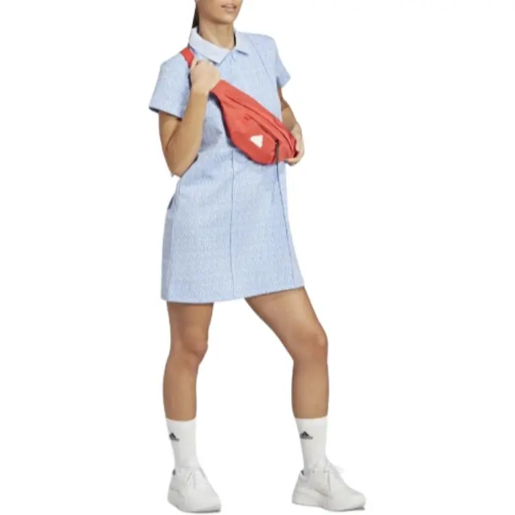 Adidas Short-Sleeved Dresses Women's Blue-2