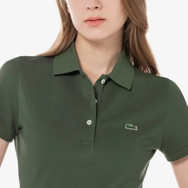 LACOSTE Short Sleeved Dress Women's Green-3