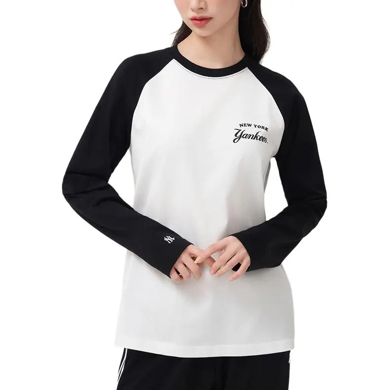 MLB New York Yankees Raglan Sleeve T Shirt Women's Black-3