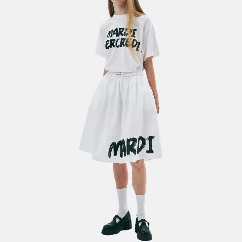 MARDI MERCREDI T Shirt Women's Ivory Black Korean Style-2