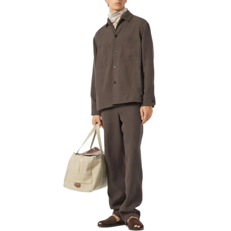 Loro Piana SS25 Jackets & Coats Men's Dark Teak Wood Color-2
