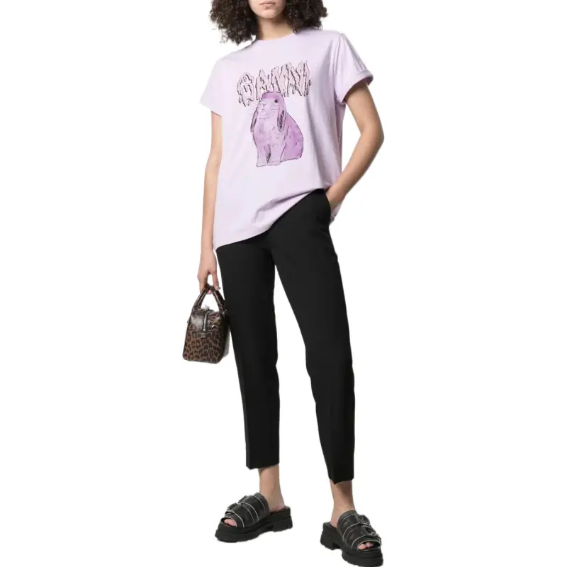 GANNI Oversized Bunny T Shirt 'Orchid Bloom'-1