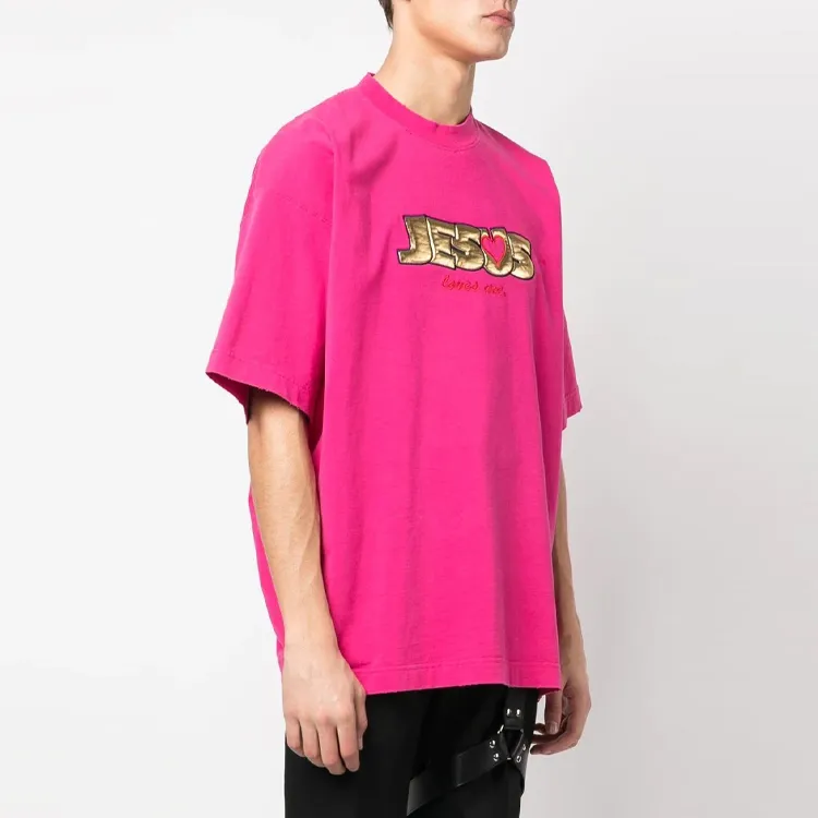 Vetements T-Shirts Men Peach Pink-3