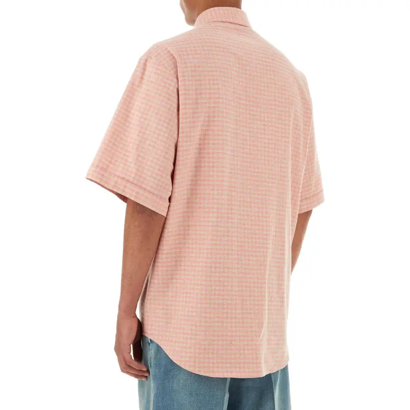 GUCCI All Over Graphic Patch Checkered Buttoned Shirt-3